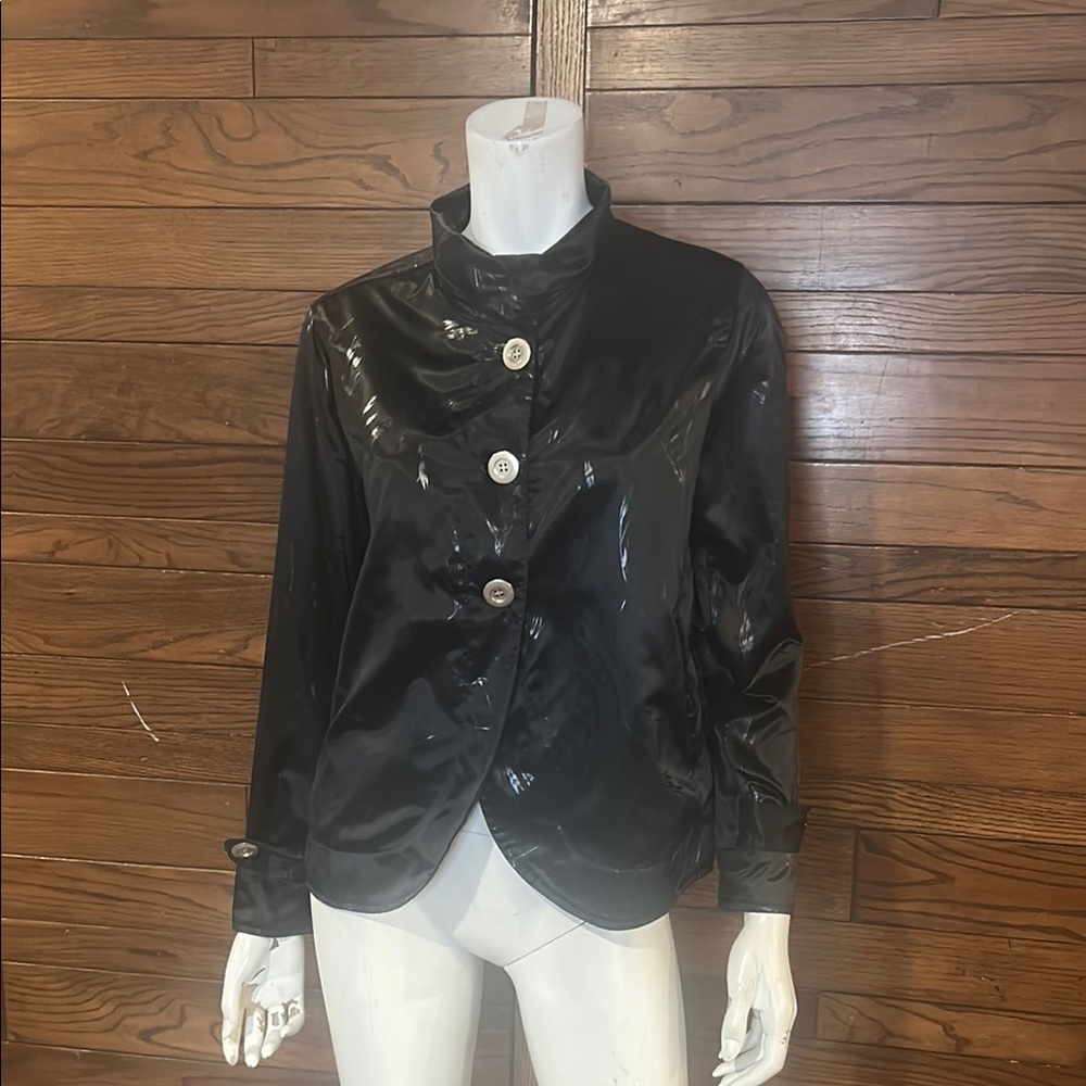 Robert Kitchen Small Black Blazer with Stand-Up Collar